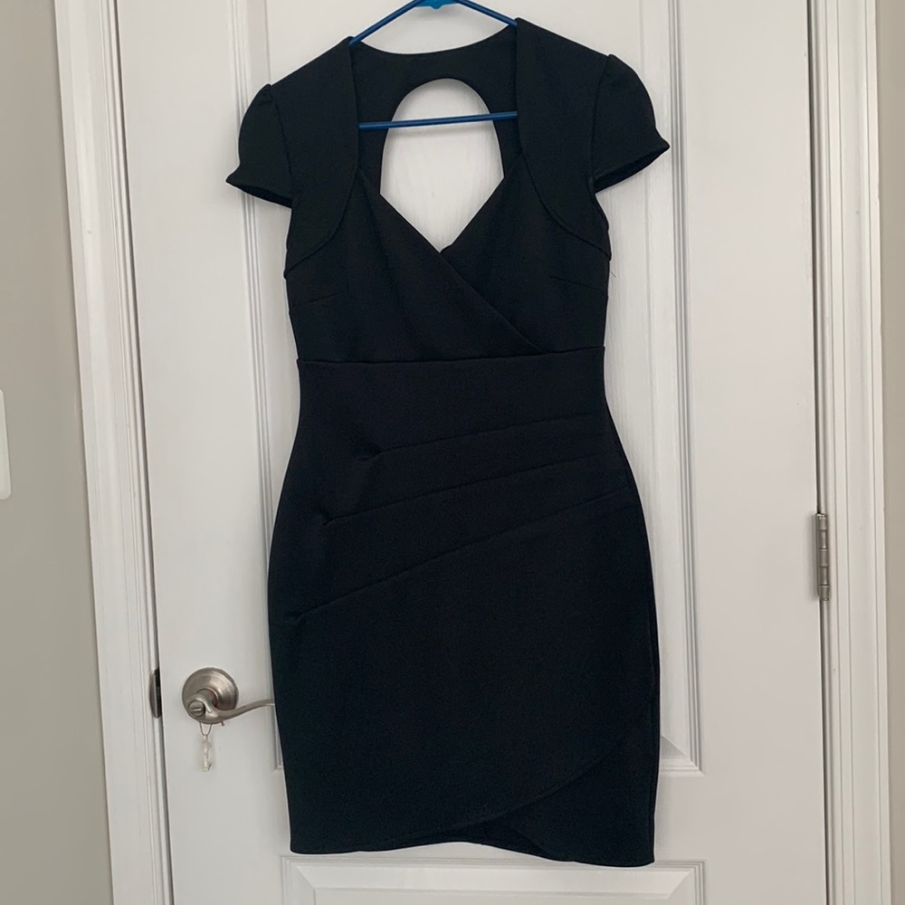 Guess LBD cap sleeve, gold zipper